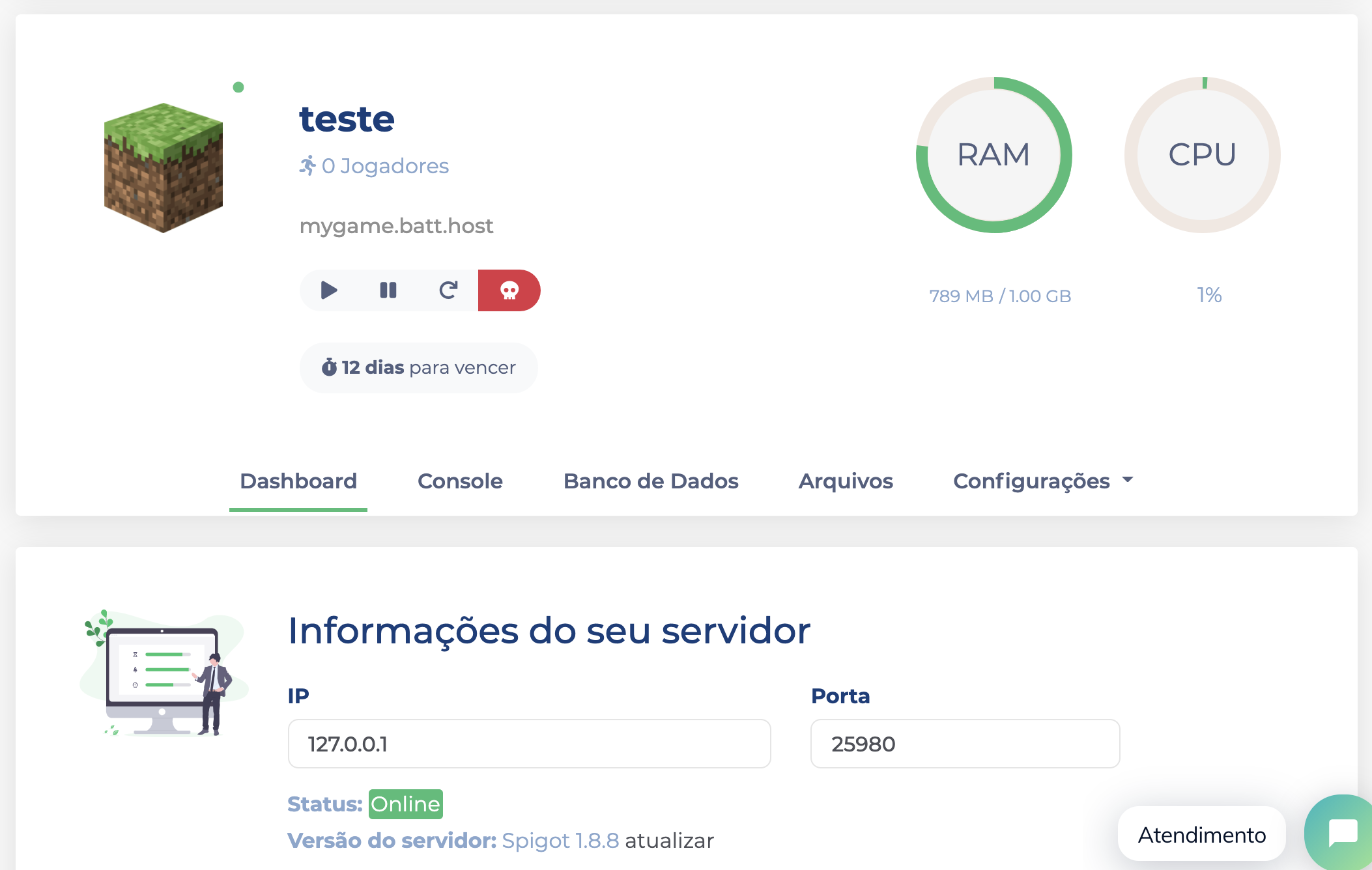BattleHost - Dashboard